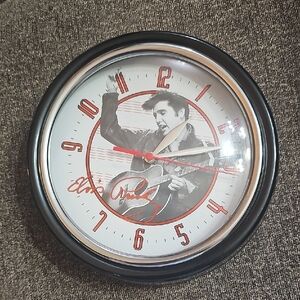 Black and Red Elvis Presley Wall Clock